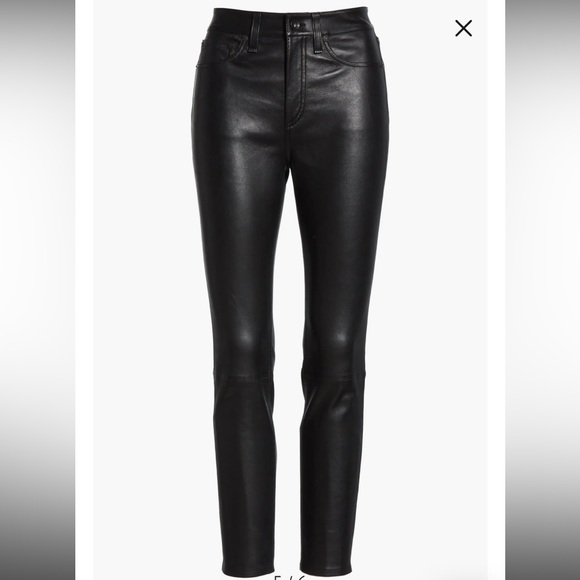 NWT Rag & Bone Nina High-Rise Skinny Black Leather Pants
size 23 - Picture 6 of 17